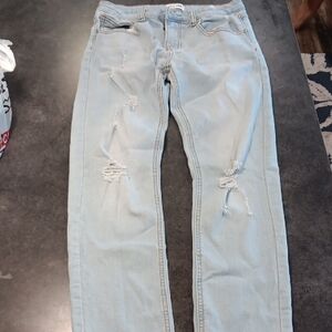 Ring of Fire Light Blue Distressed Skinny Jeans